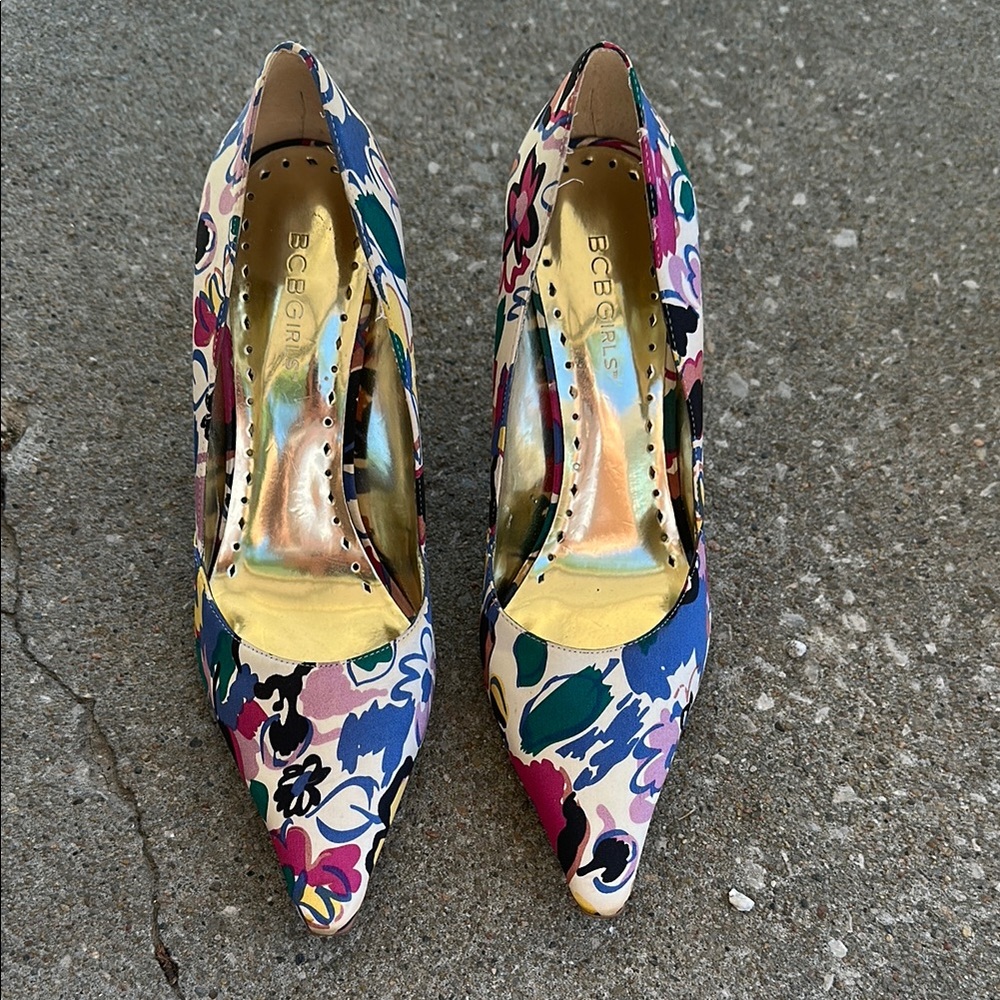 BCBGirls Floral Multicolor Heels